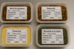 plat témoin HACCP avec étiquette